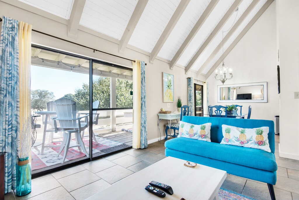 Living room with patio access