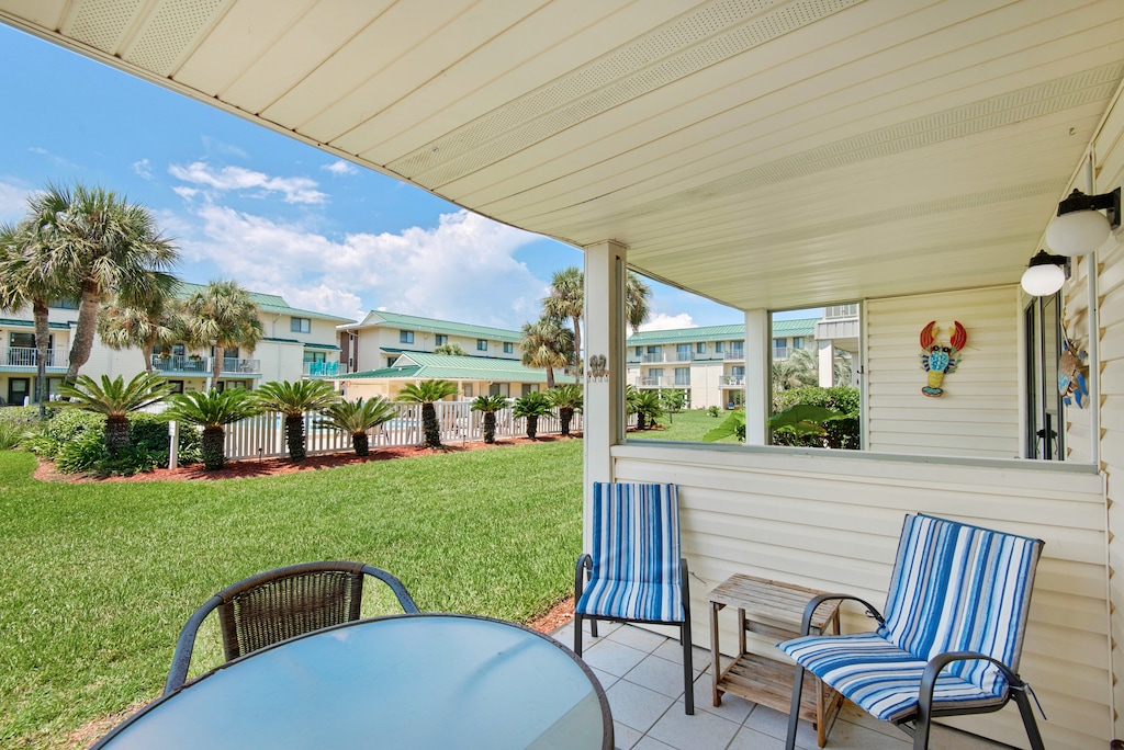 Dine out on the covered patio