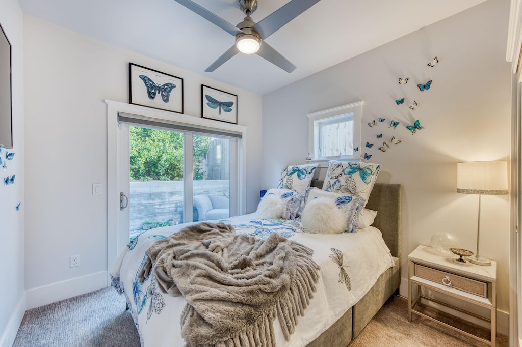 Access to the outdoors from the guest bedroom.