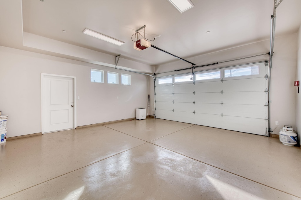 Spacious two-car garage.