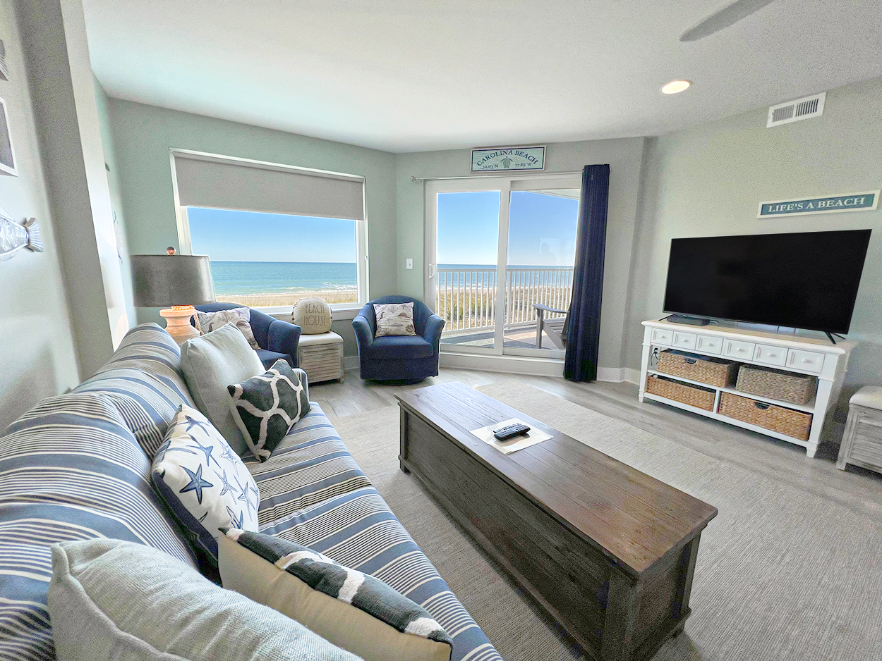 Living room with ocean views