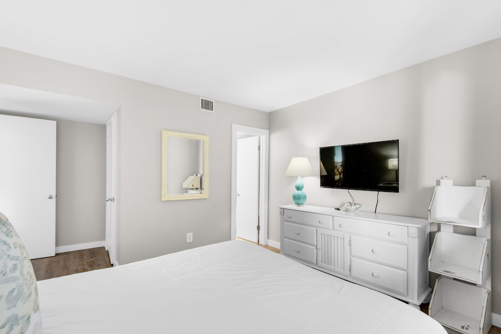 Guest bedroom with flat screen TV