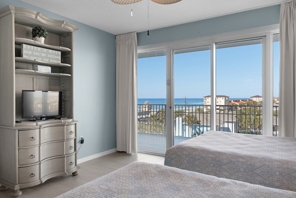 Guest bedroom with a beautiful view