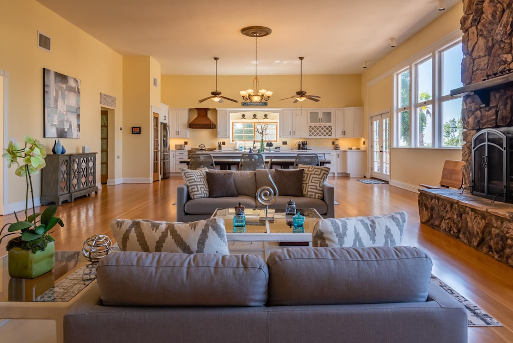 Fantastic Great Room with High Ceilings and Original Hardwood Fl