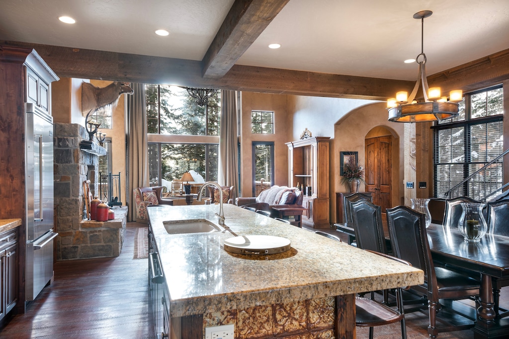 Breakfast at the island or a formal dinner at the table.