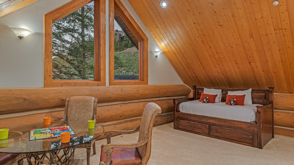 Upper level loft area with a twin trundle