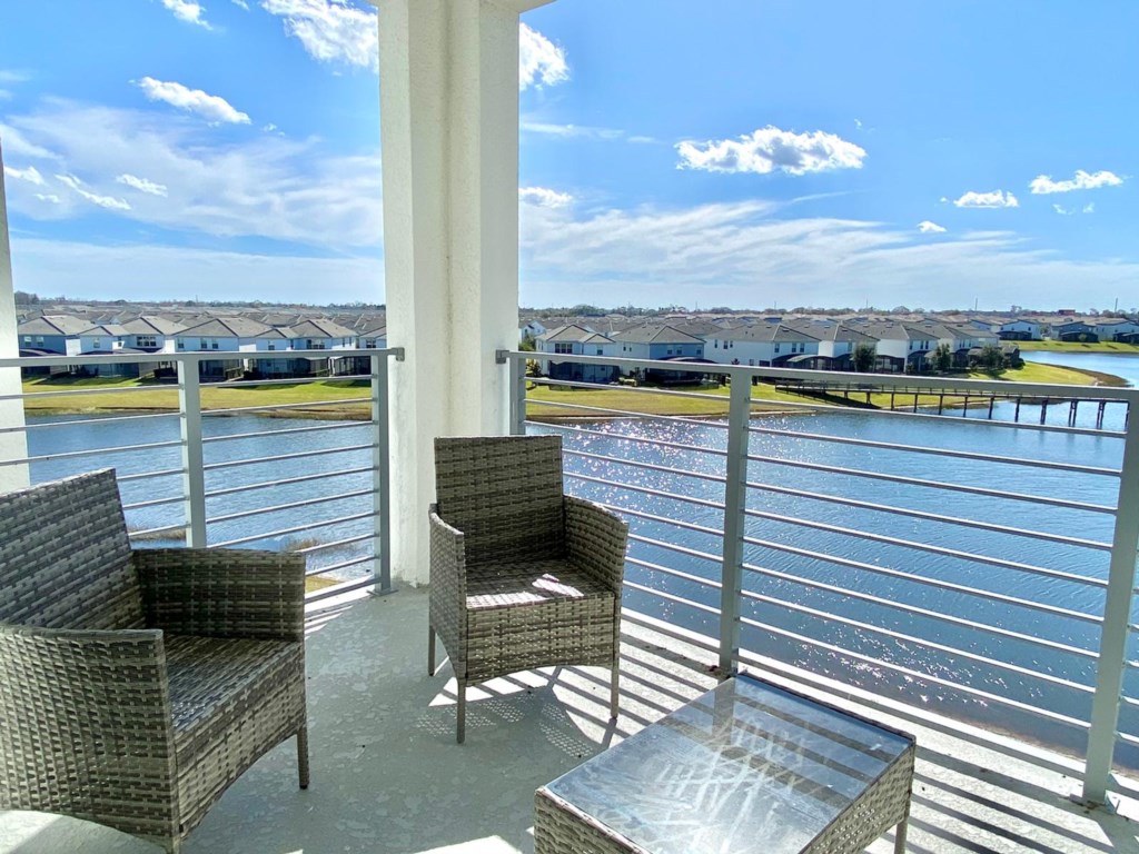 Balcony with lake view