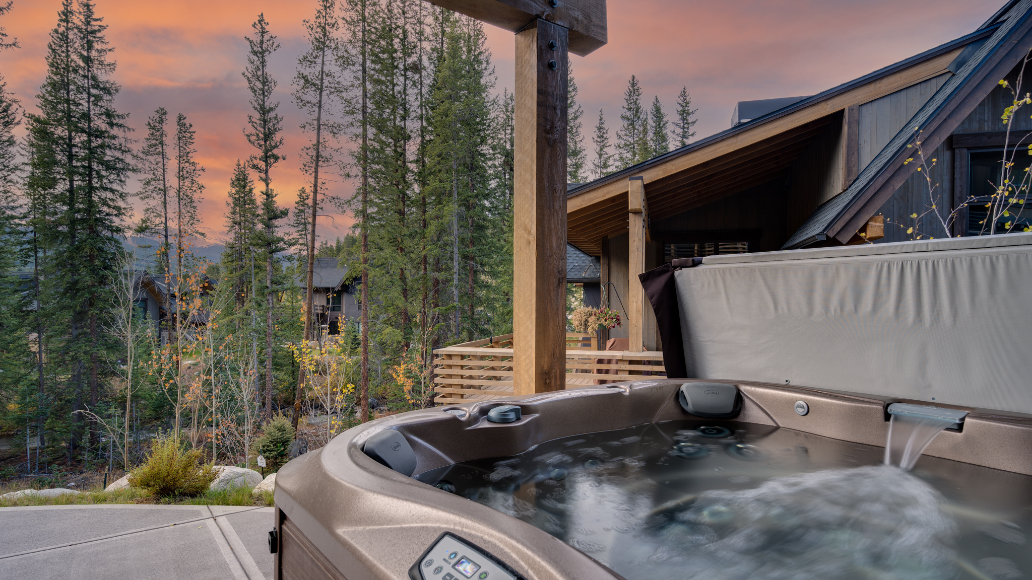 Hot tub views at dusk