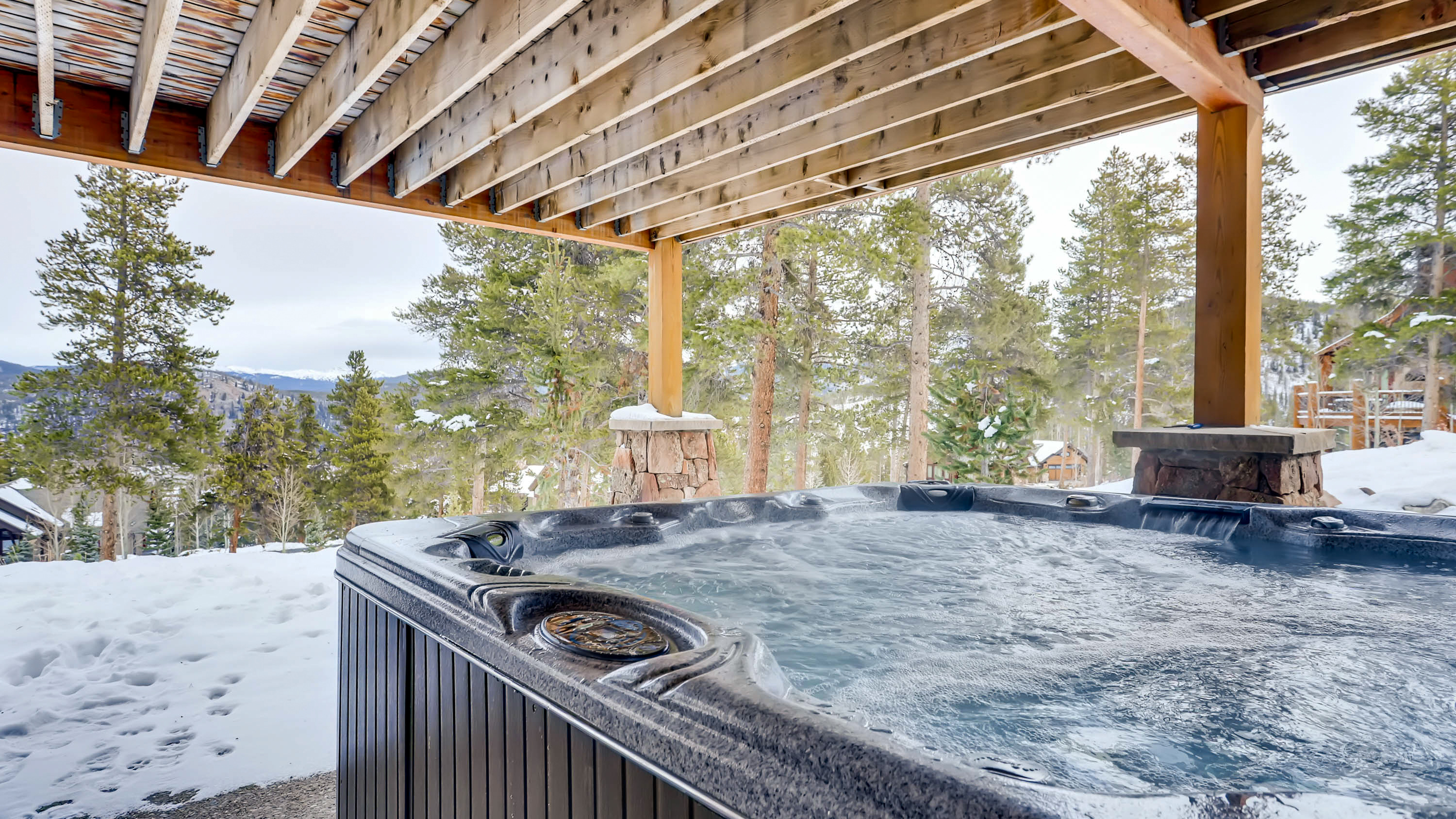 Soak away your tired muscles at the end of the day in your private hot tub
