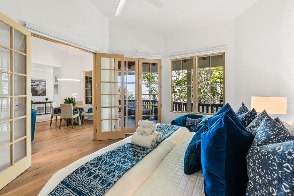 Adorned with an inviting french door.