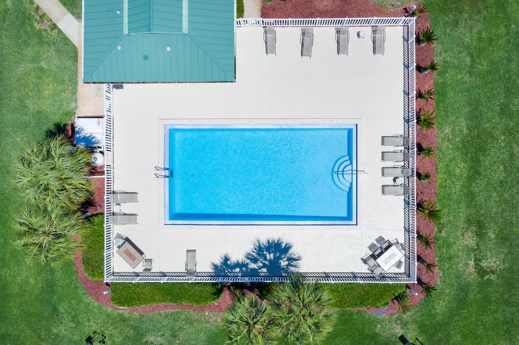 Aerial view of the pool