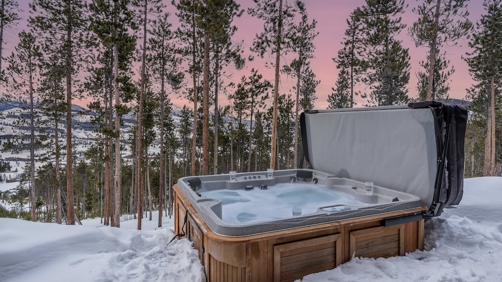 Private hot tub on lower patio