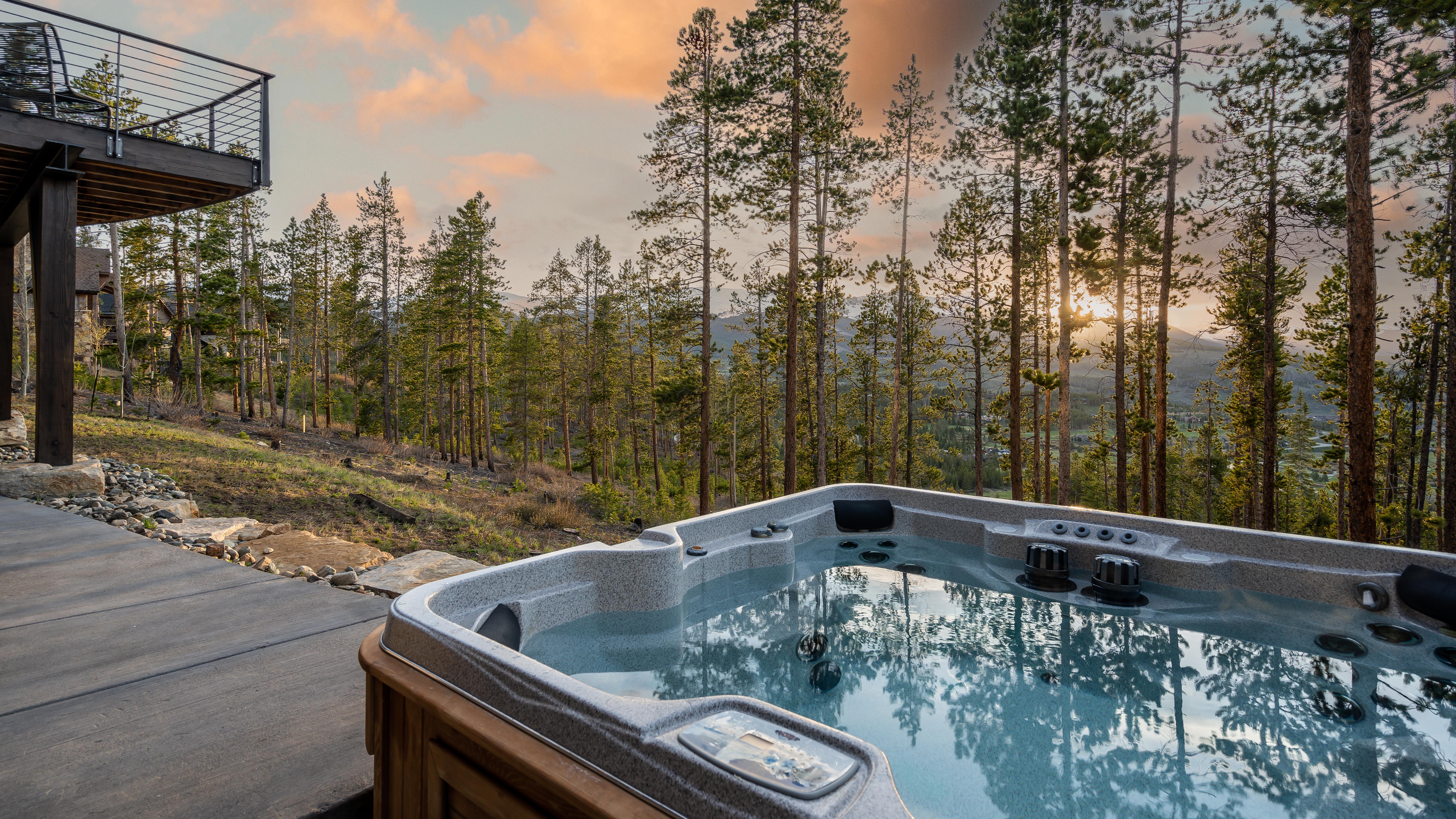 Private hot tub on lower patio