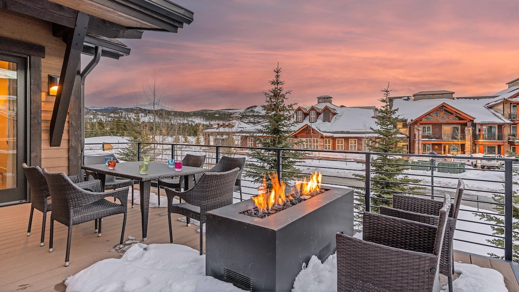 Balcony with gas fireplace and a view!