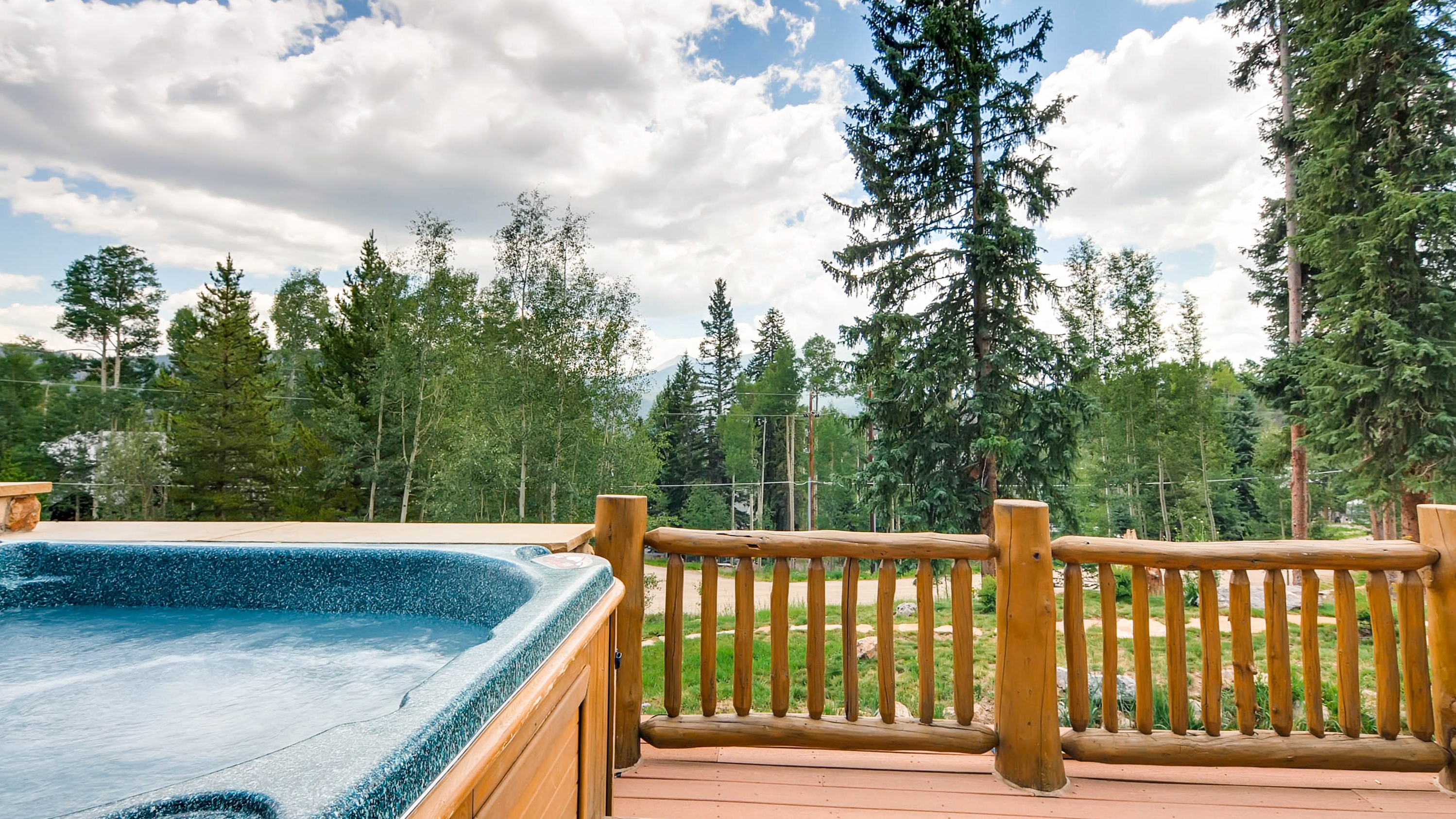 Enjoy your private hot tub on the deck
