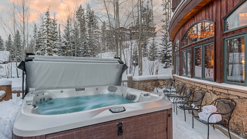 Private hot tub on the main level deck