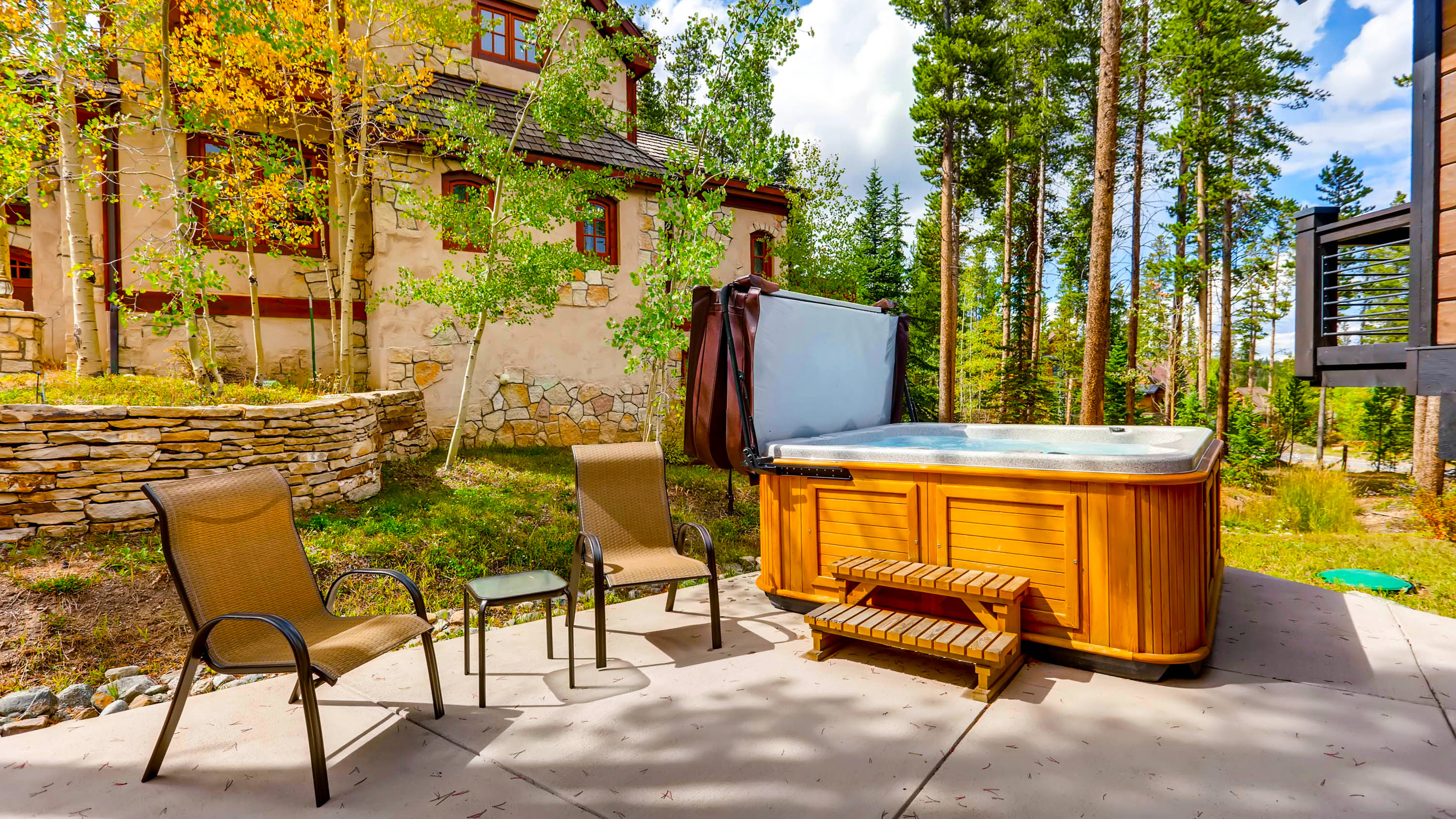 Hot tub on patio