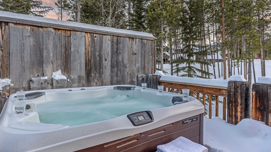 Private hot tub off the upper level primary suite