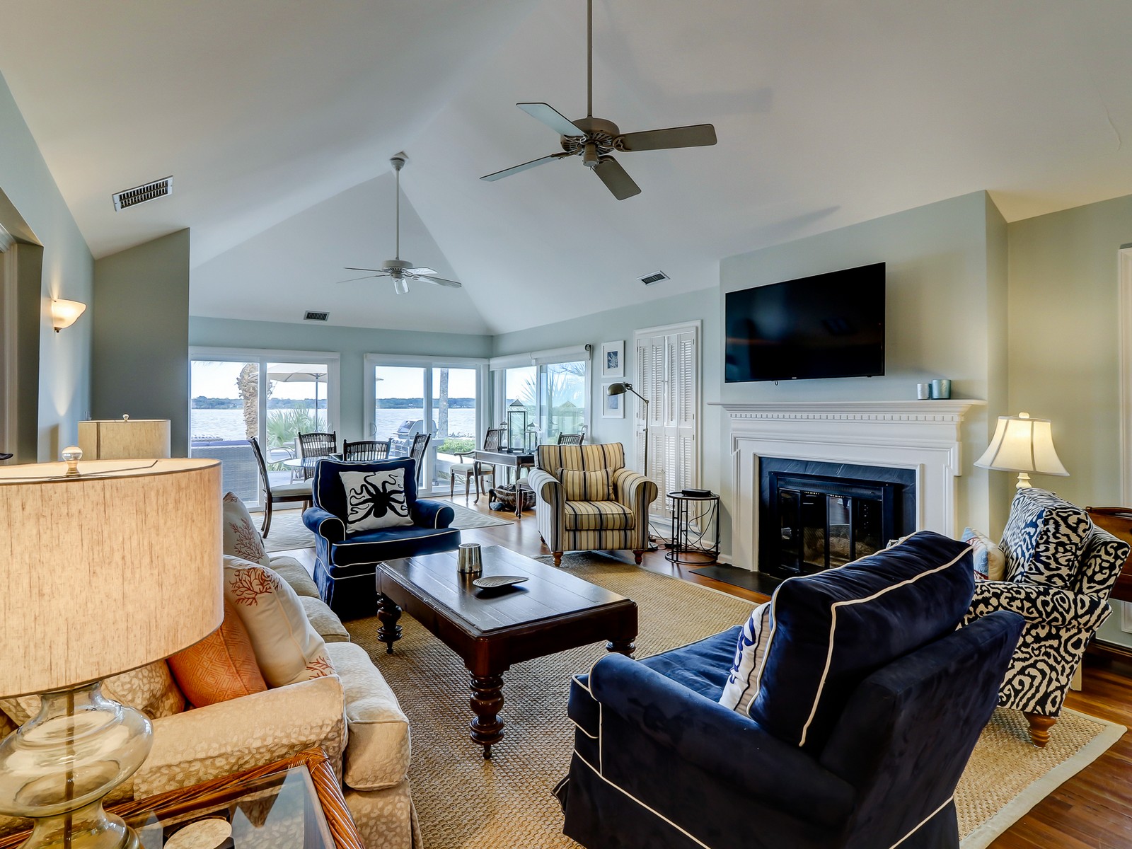 Living Room with Direct Ocean Views at 45 Lands