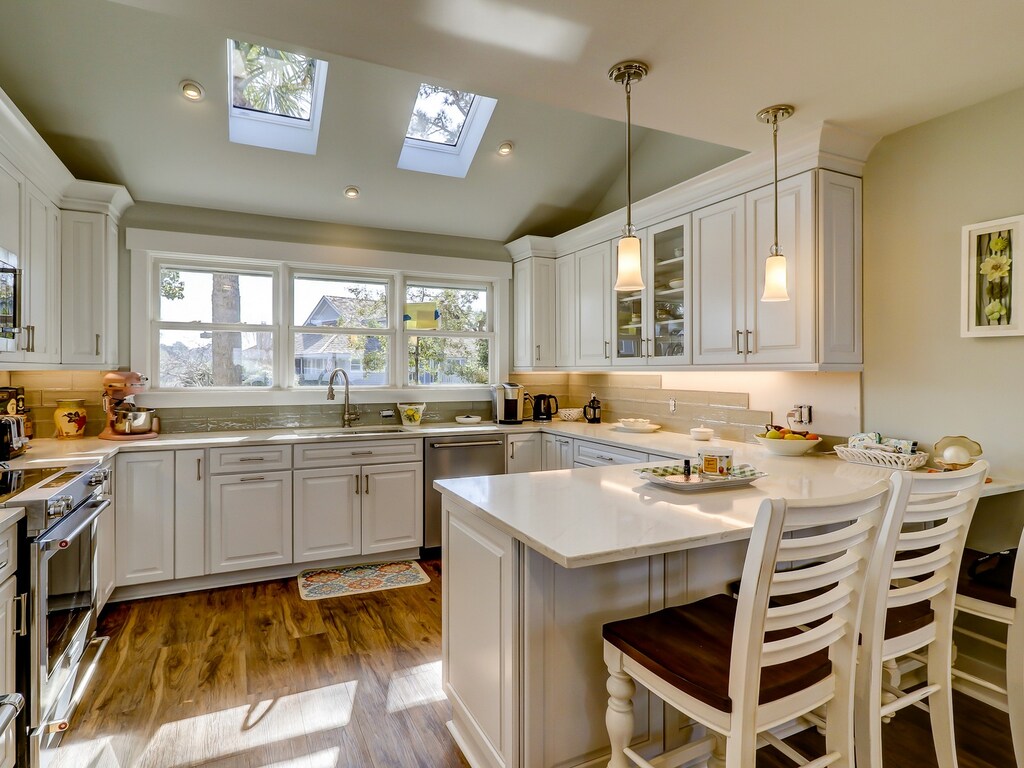 Renovated Kitchen with Stainless Steel Appliances at 47 Lands End