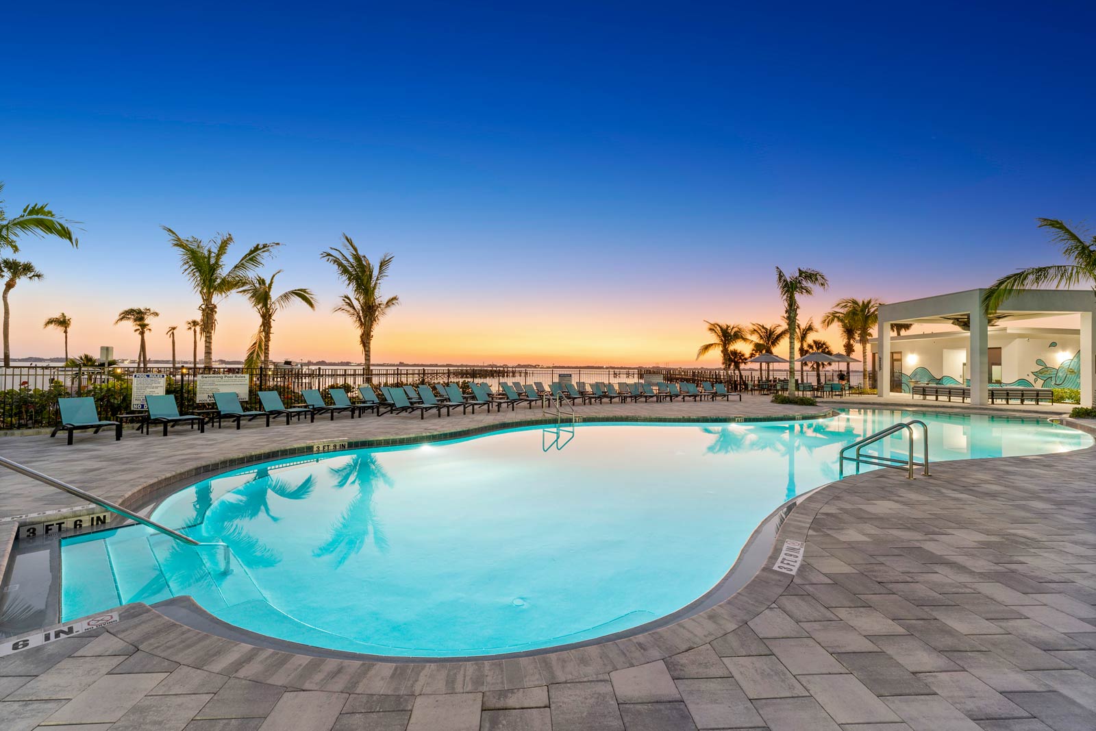 Harbor Island Beach Club Pool & Lounge at Twilight