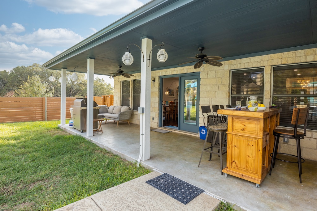 Private Yard with a Covered Patio