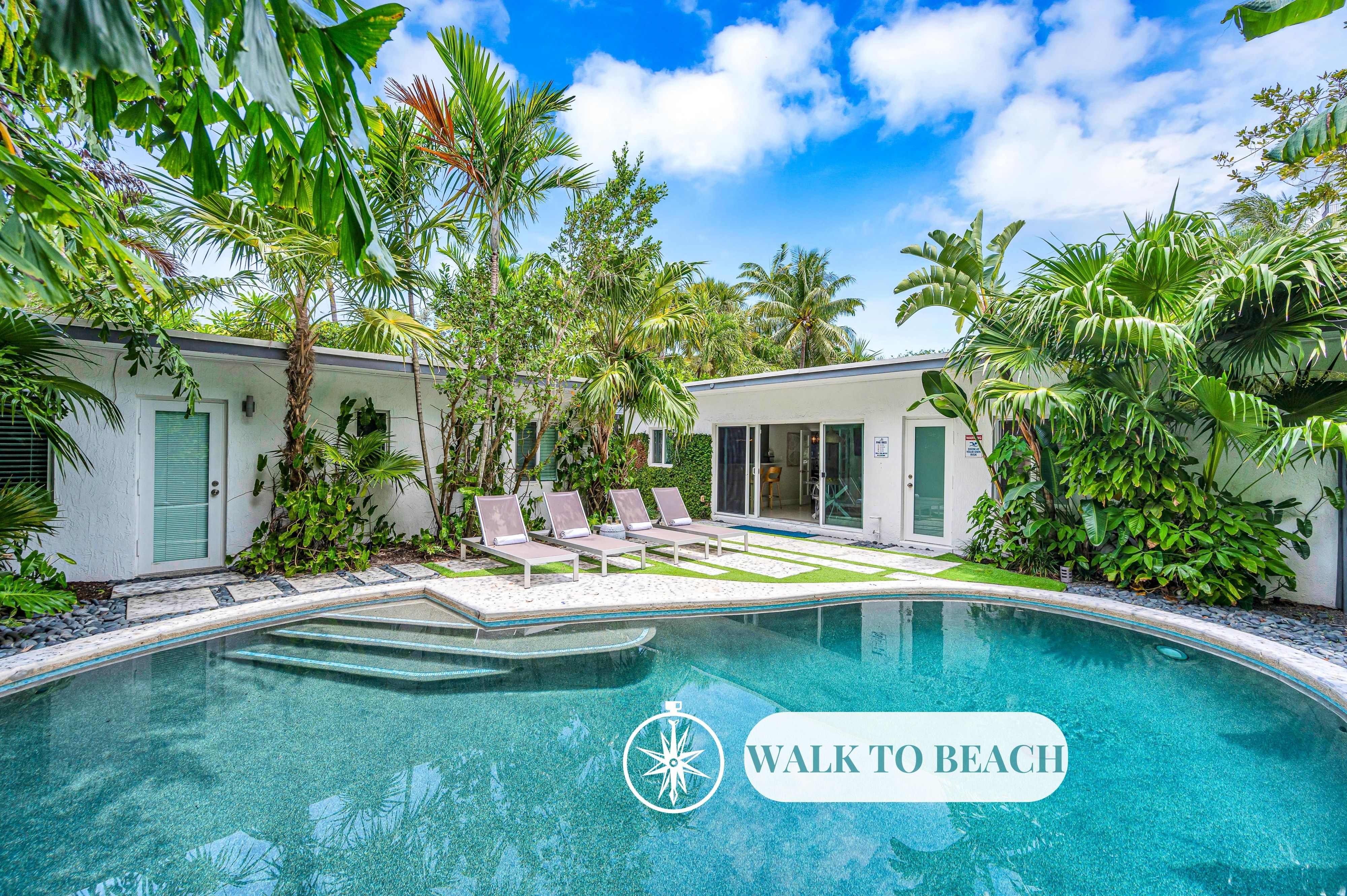 This modern residence is snuggled in a cul-de-sac of Birch Park Finger Estates, just off the picturesque A1A and steps away from the beach.
