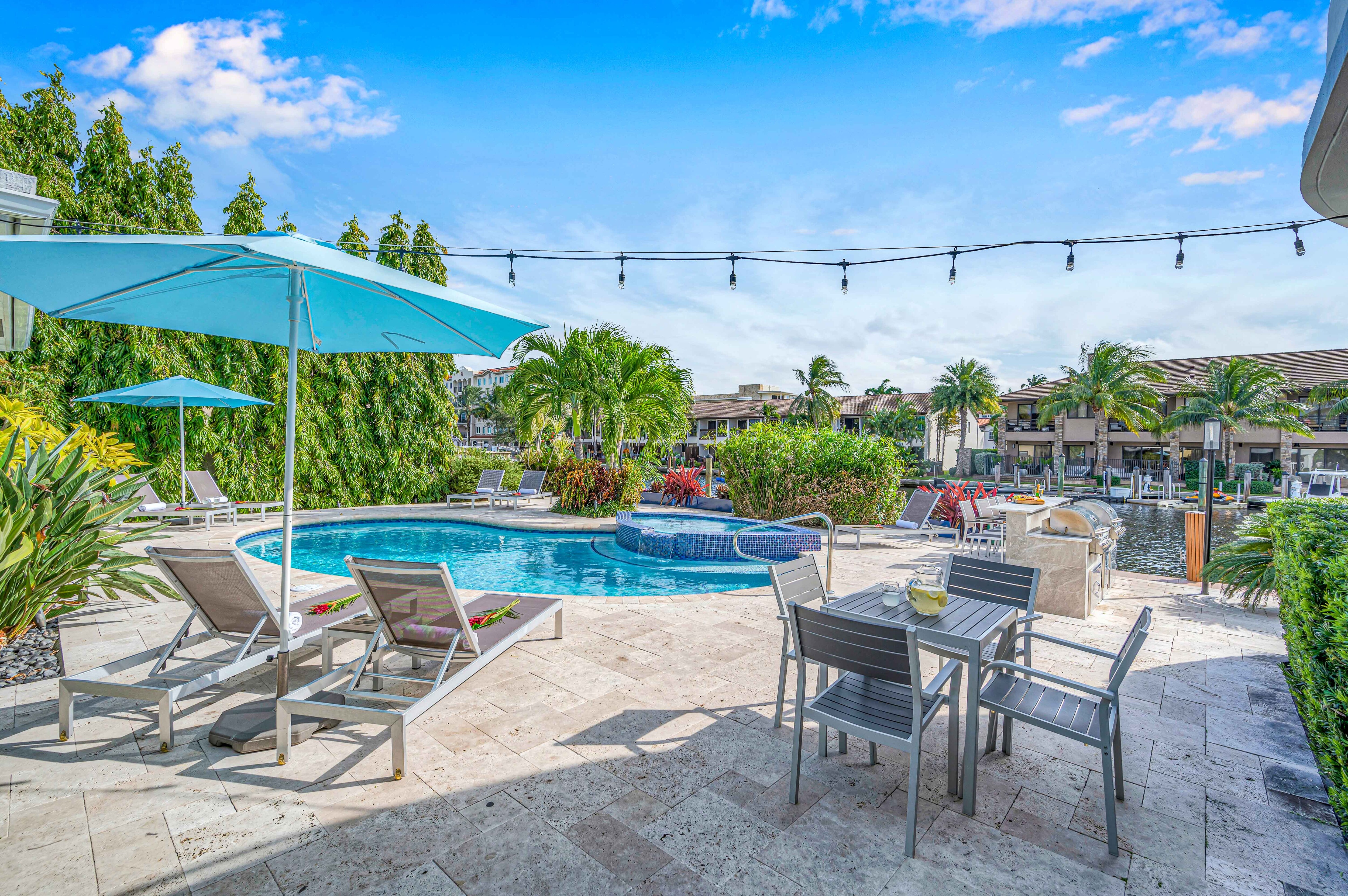 Daytime overview look of pool area