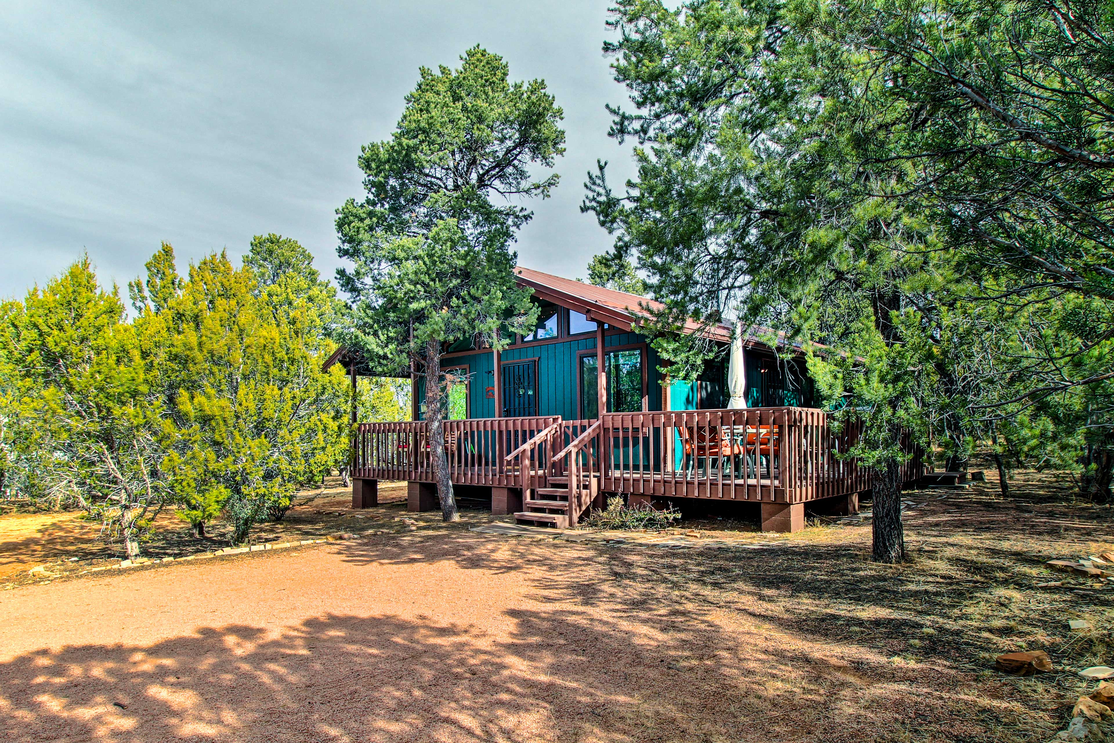 Property Image 1 - Modern Heber-Overgaard Cabin w/ Deck & Fire Pit