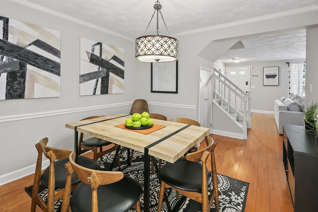 Farmhouse dining table comfortably sits six