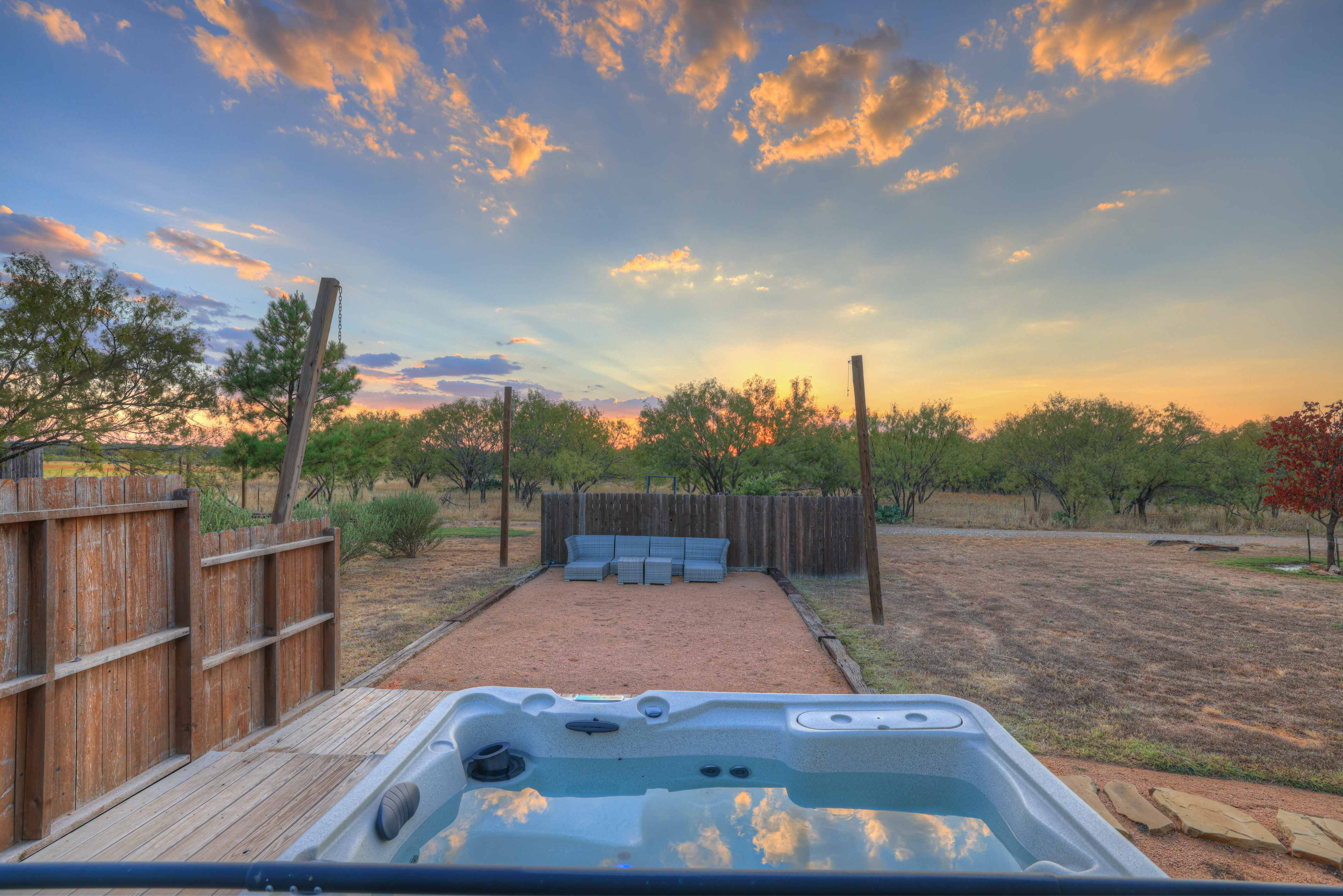 Sunset while you soak.