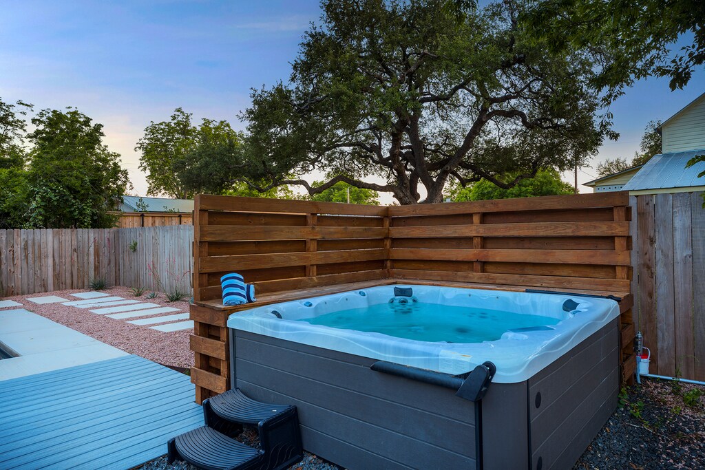 Take a soak in the hot tub.