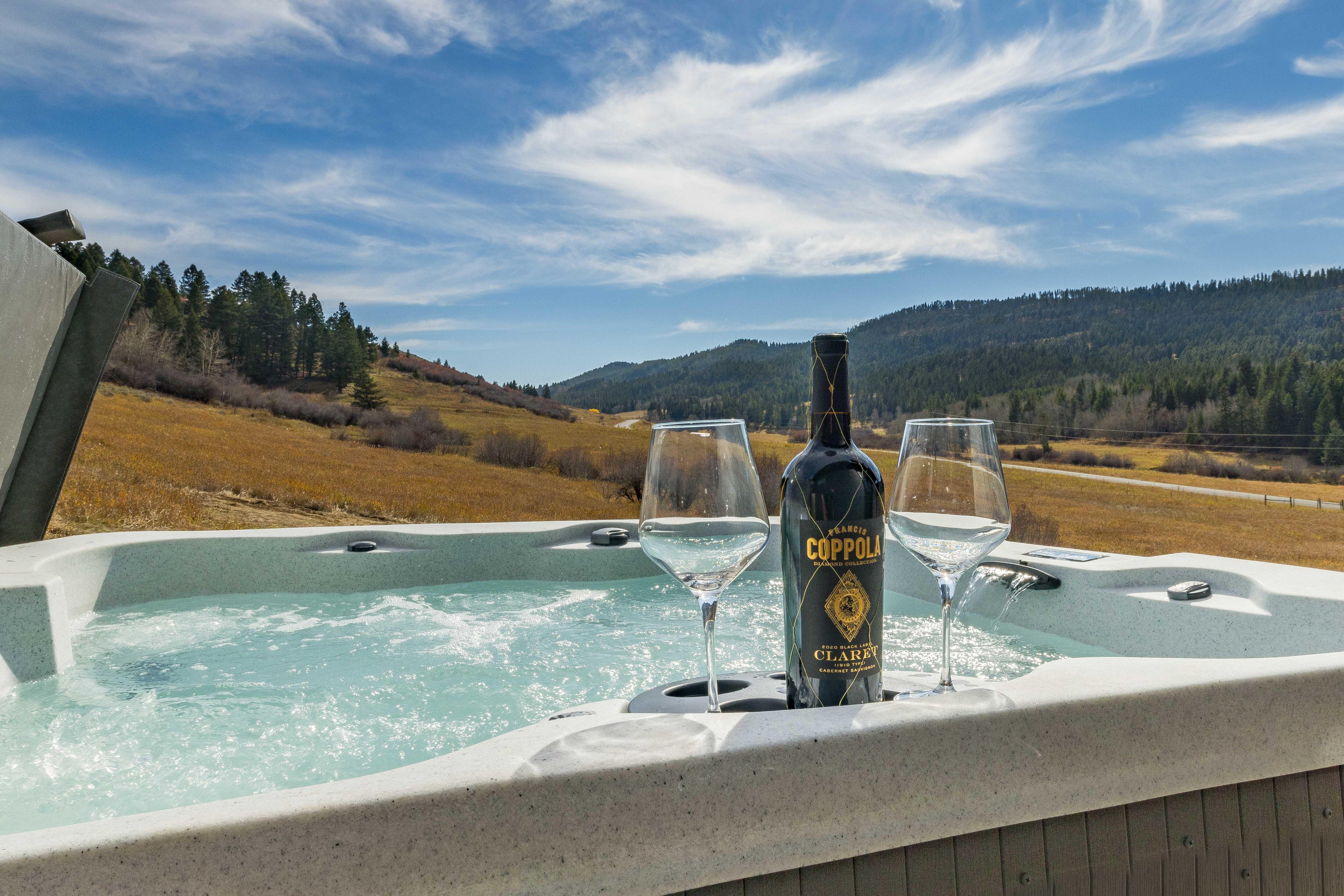 Soak in the hot tub and enjoy the view!