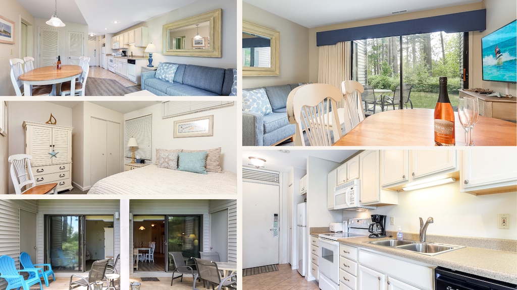 Condo offers peek-a-boo lake views, direct beach access, champagne on arrival and all the comforts of home—just minutes from wineries, festivals and downtown Traverse City.