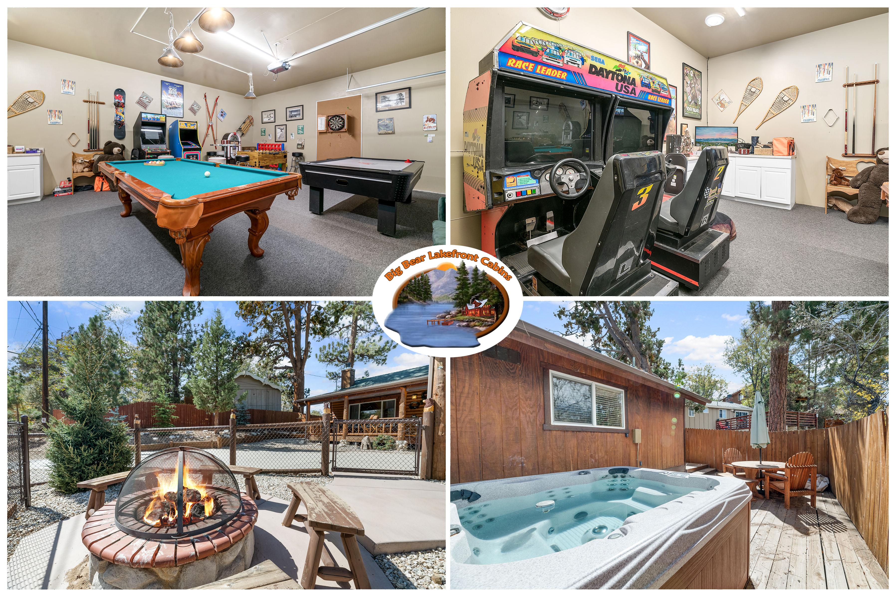 Property Image 1 - YOGI BEARS DEN - Located in upper Moonridge. AWESOME Game Room, Private Hot Tub, gas fire pit, overall an 