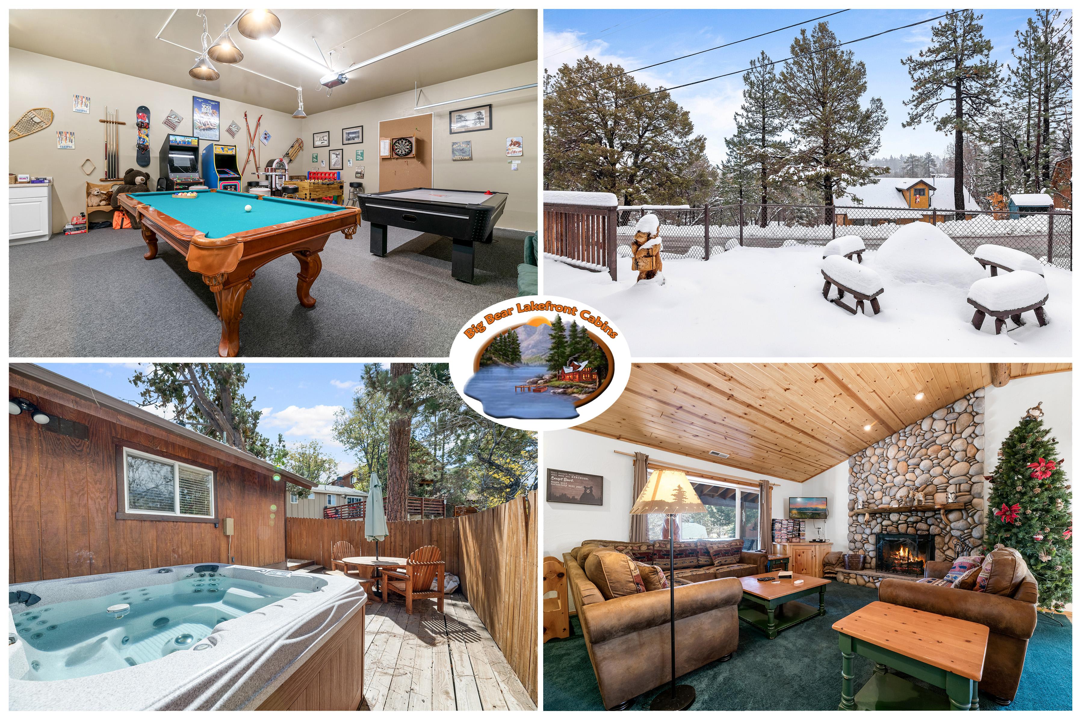 Property Image 1 - YOGI BEARS DEN - Located in upper Moonridge. AWESOME Game Room, Private Hot Tub, gas fire pit, overall an 