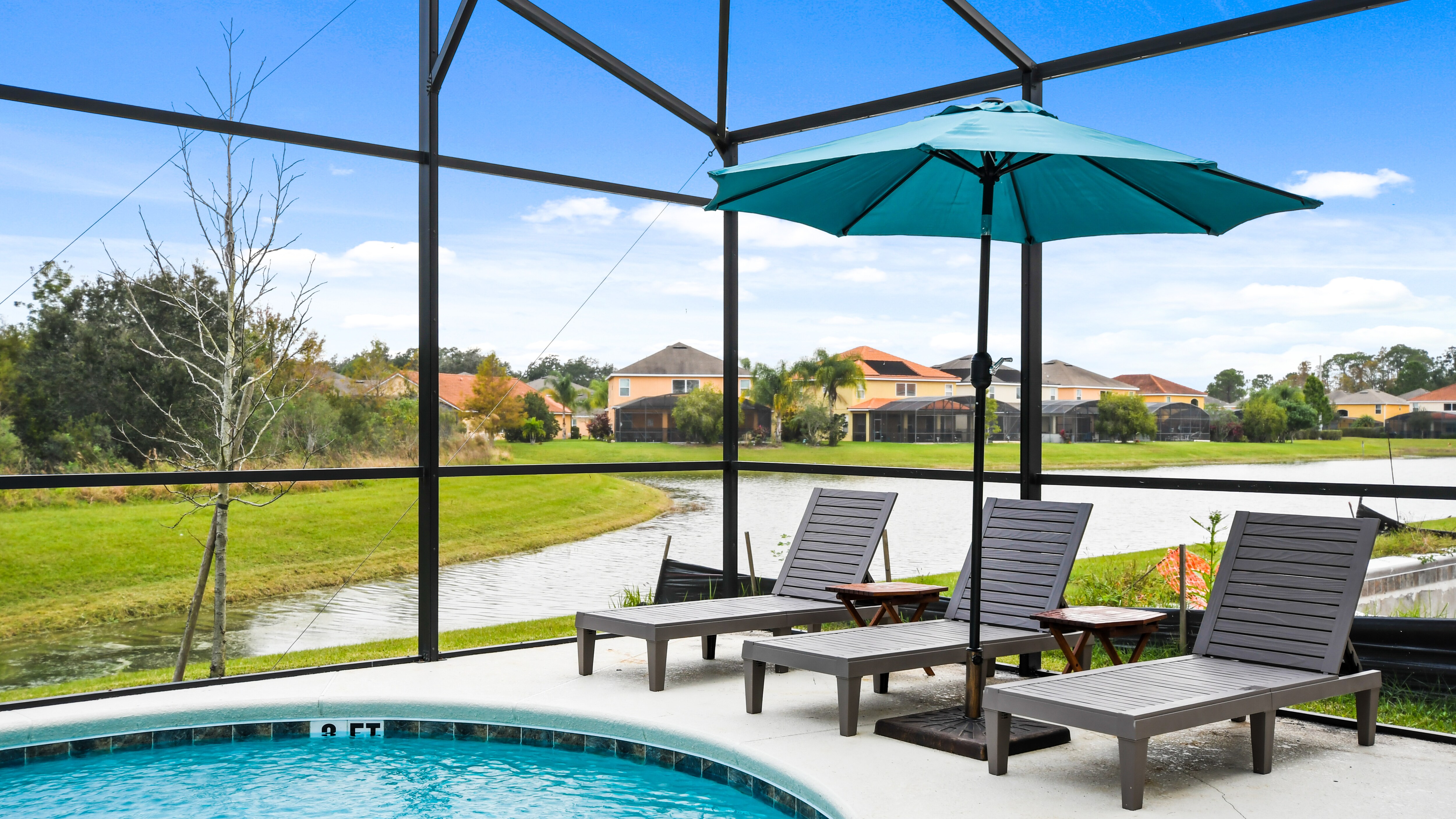 You'll have the screened in spa and pool all to yourself.