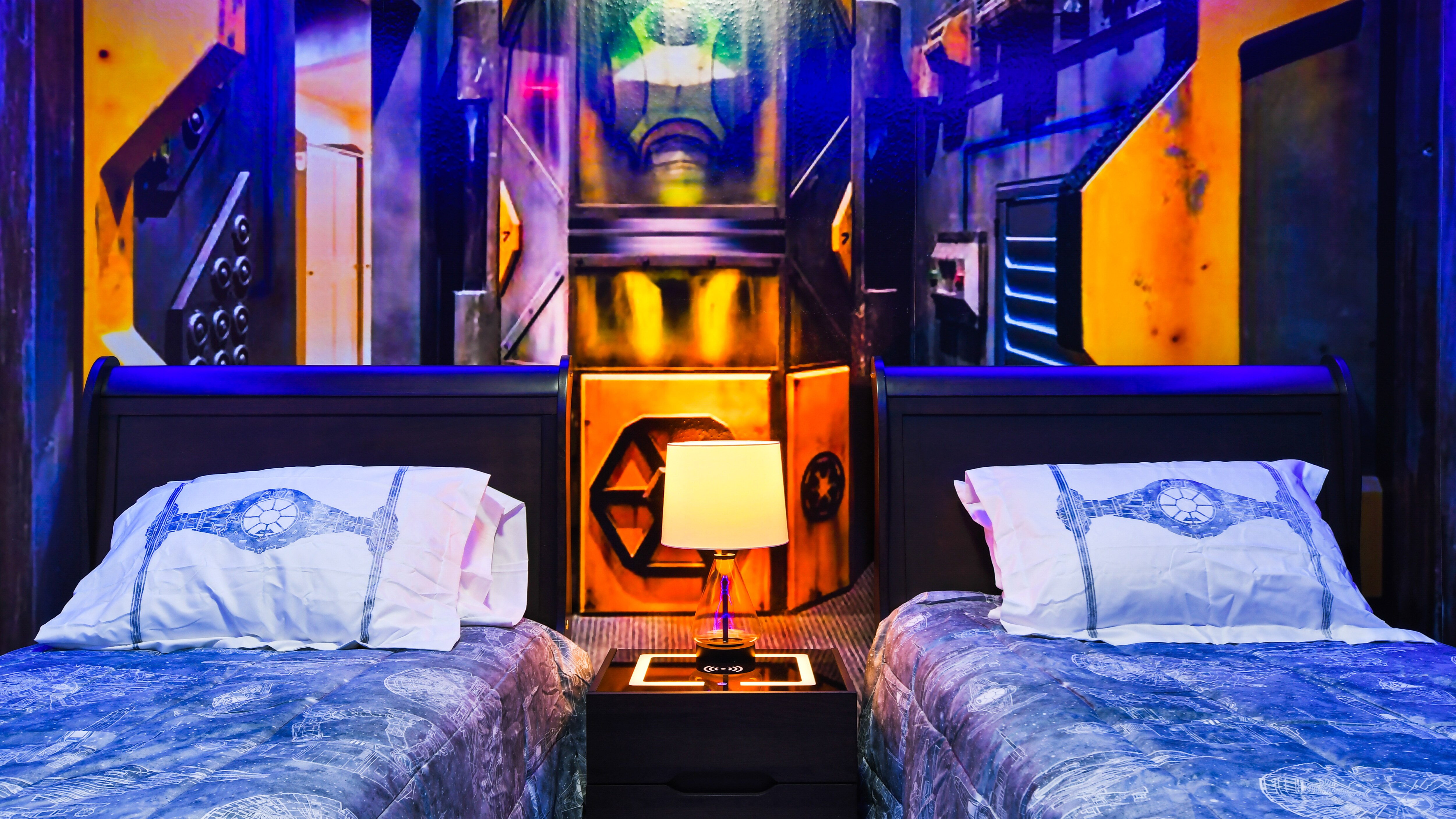 Sleep in style! Galactic dreams await in this star-themed room