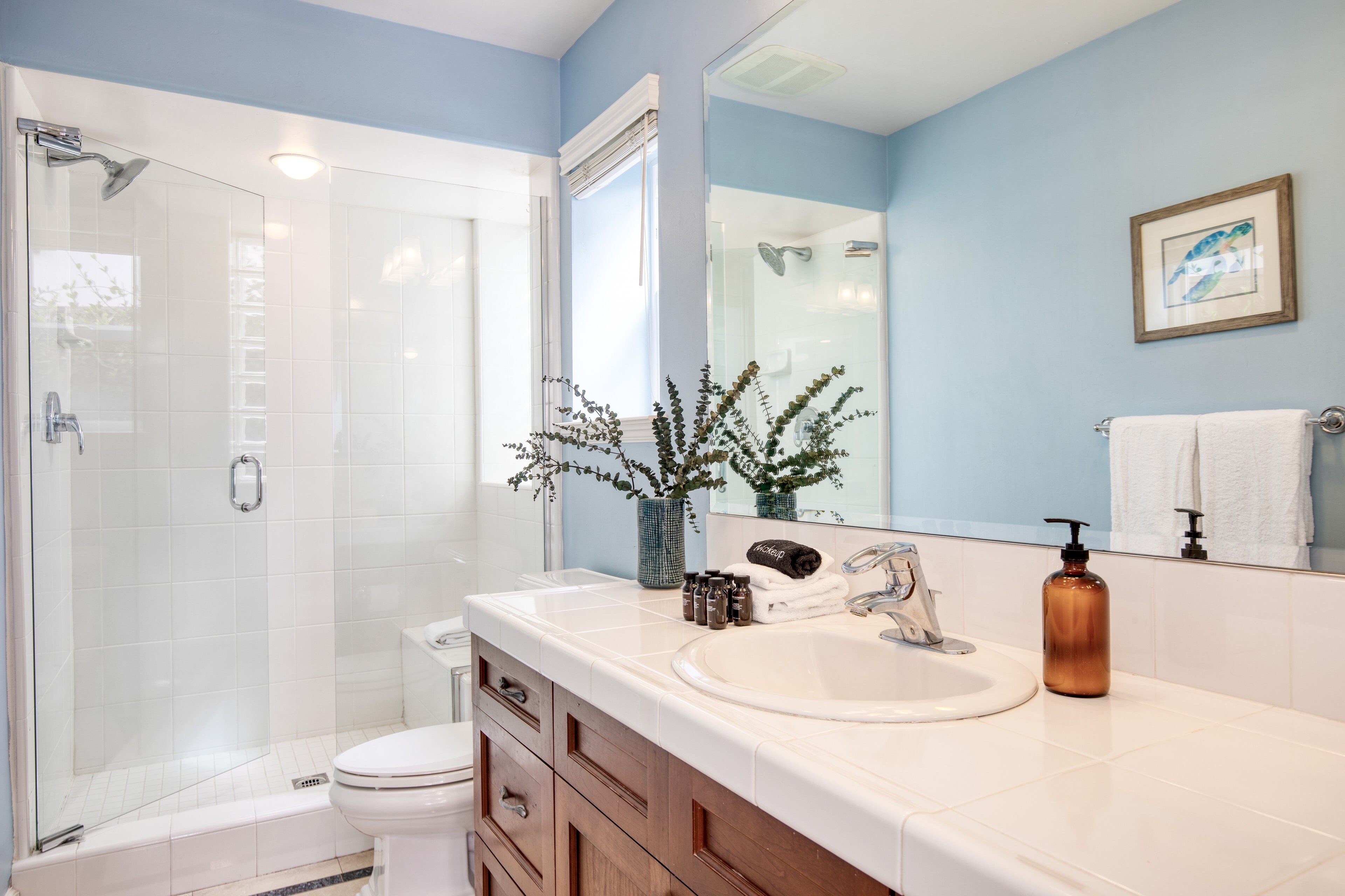 Bedroom 2's ensuite features a shower.