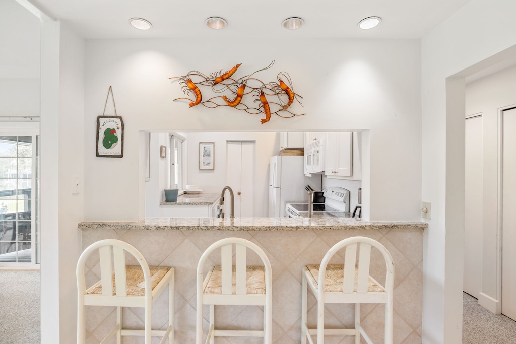 Barstool Seating in Kitchen Area