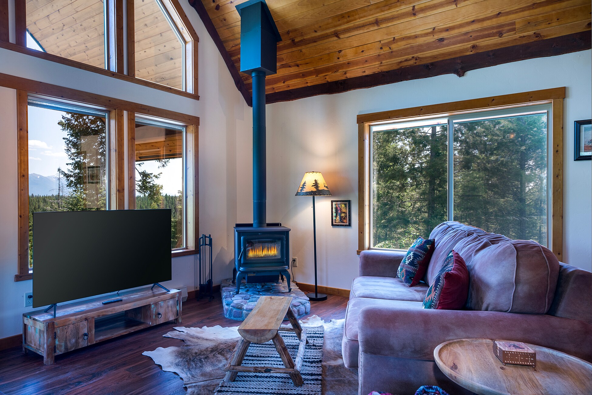 Movie night by the wood stove | Main Level
