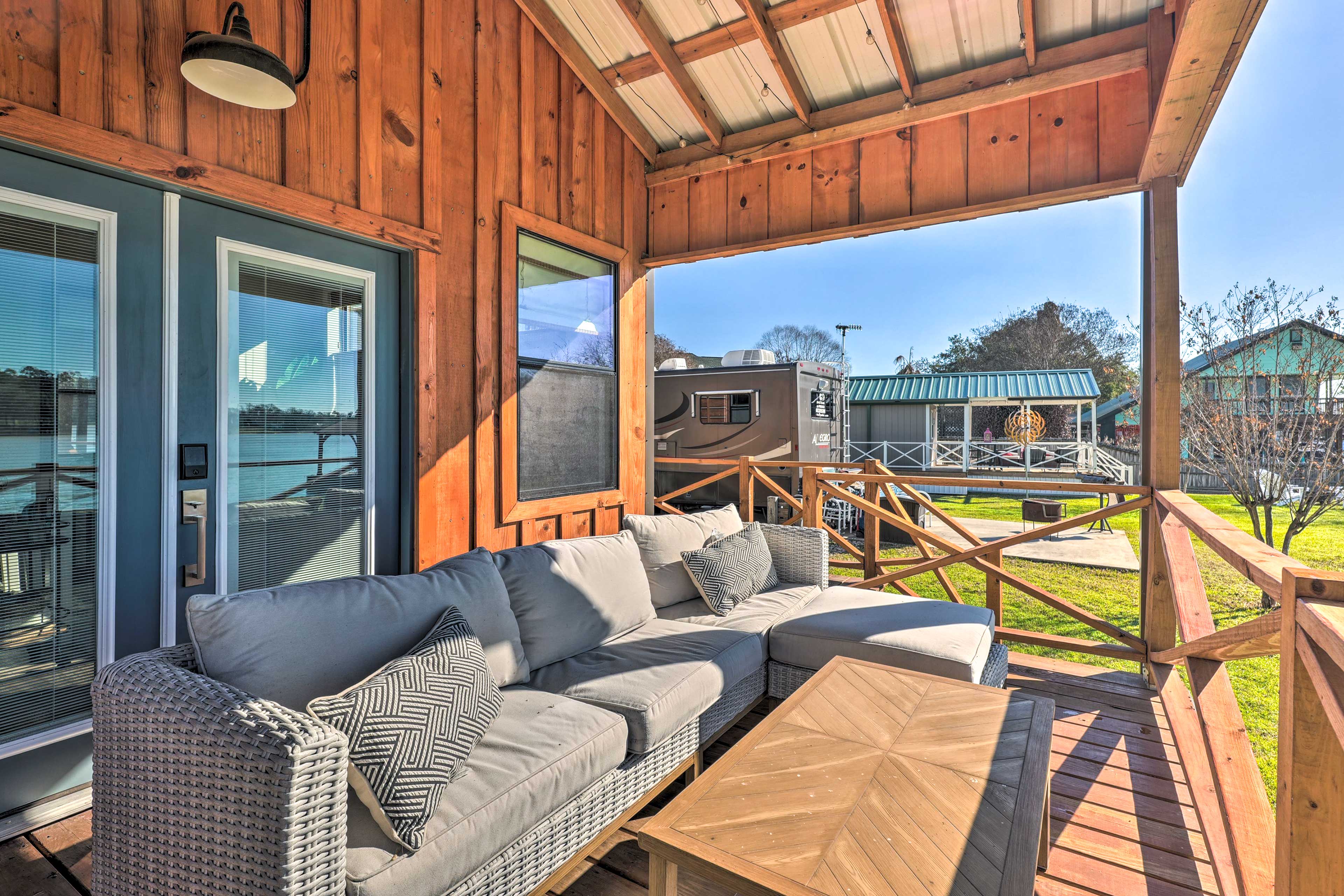 Property Image 2 - Cozy, New-Build Cabin: Steps to Lake Conroe!