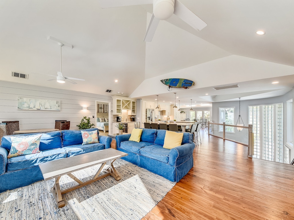 Living Room, Kitchen and Dining Area at 16 Sea Oak Lane