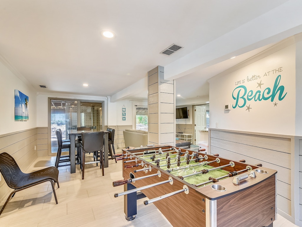 Foosball Table Located in Downstairs Living Room at 16 Sea Oak Lane