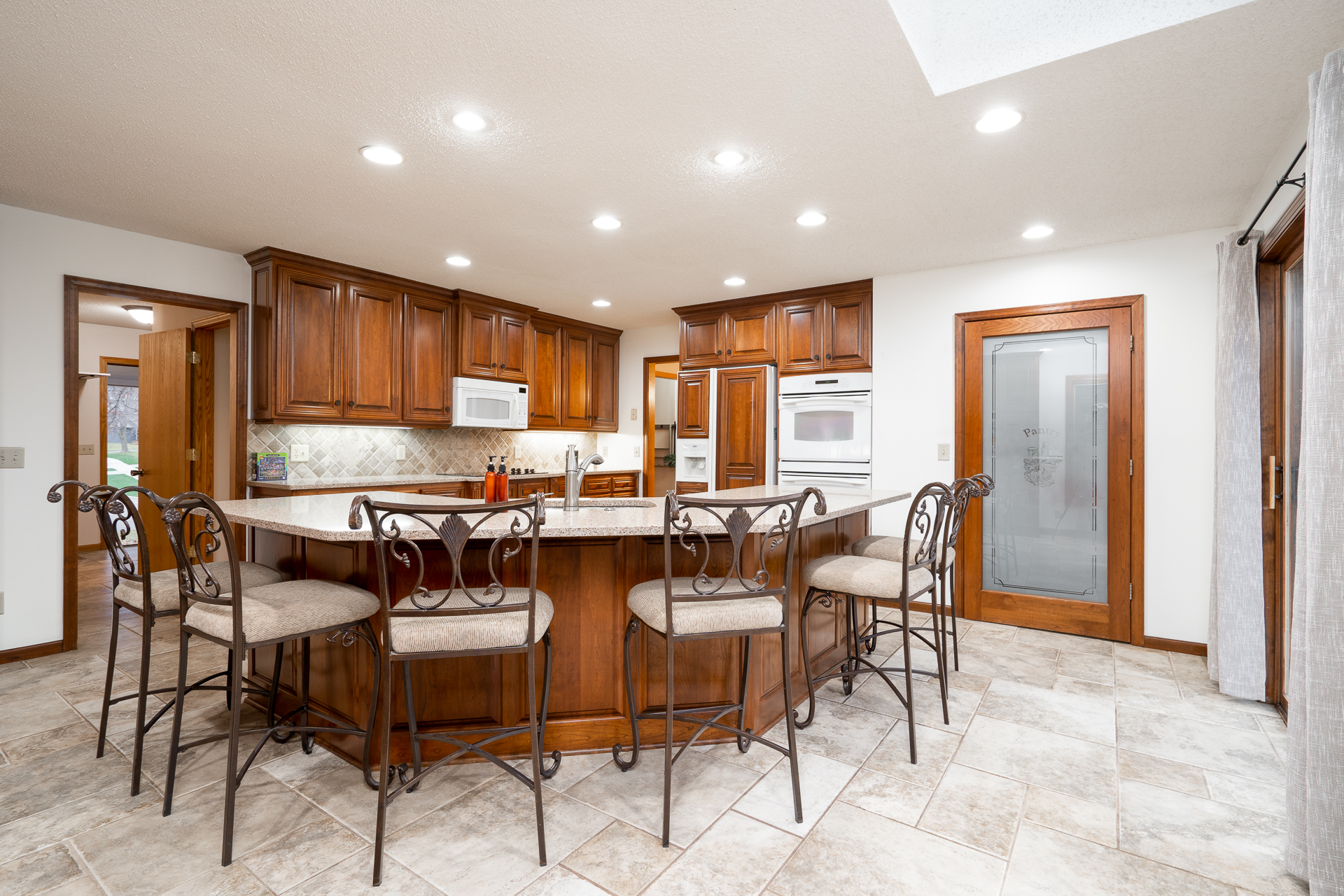 Spacious kitchen with island seating