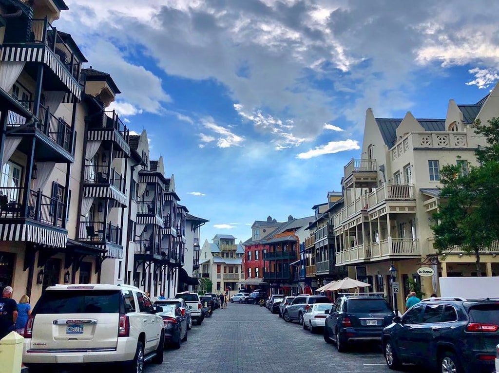 Shops and Dining along Main St  Rosemary Beach