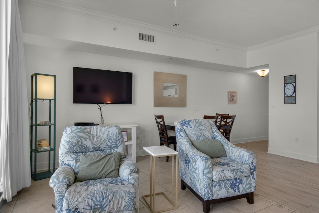 Relax and enjoy a movie on the flat screen TV