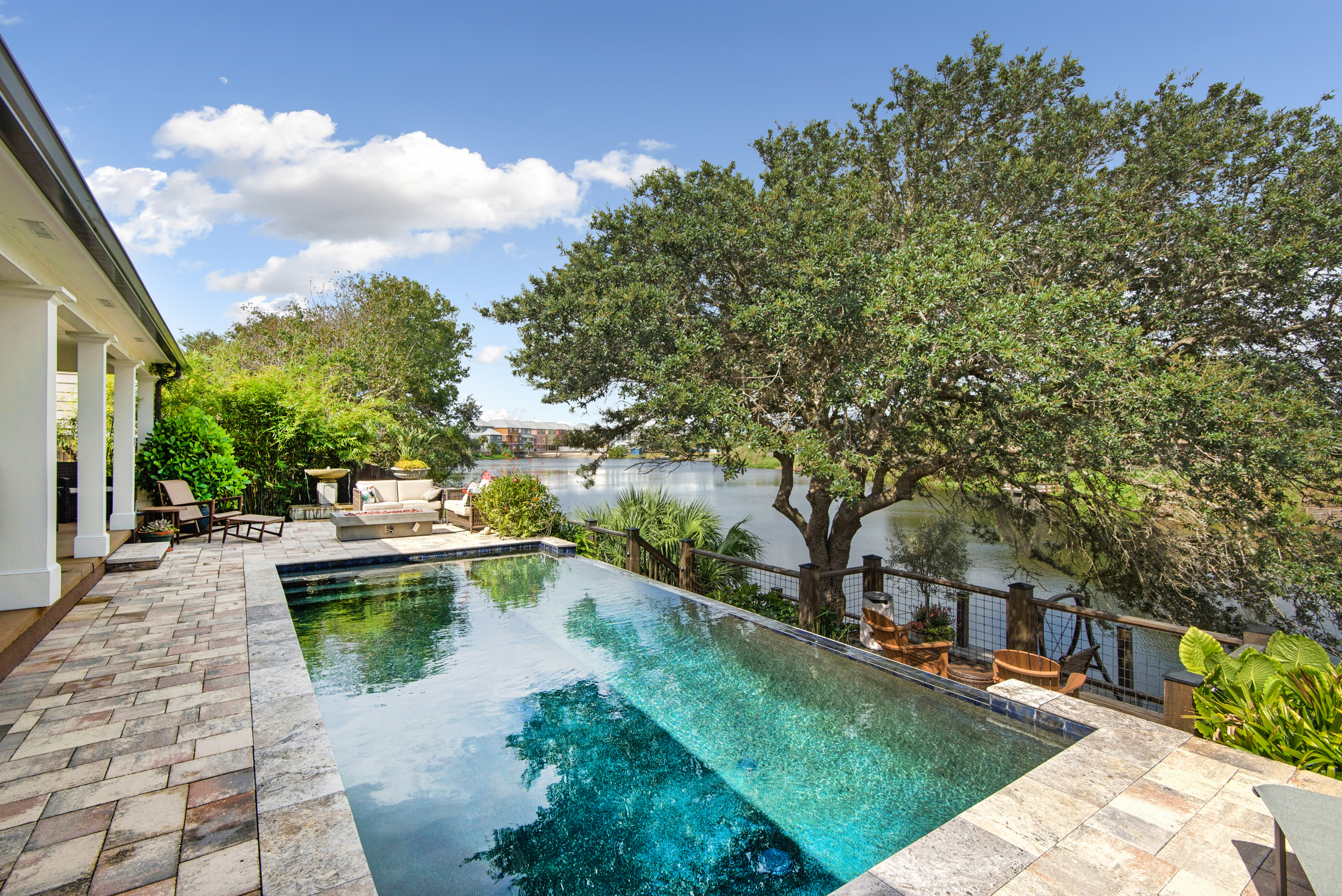 Pool with Lake side views