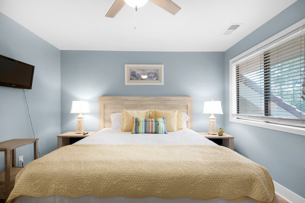 Guest bedroom with flat screen