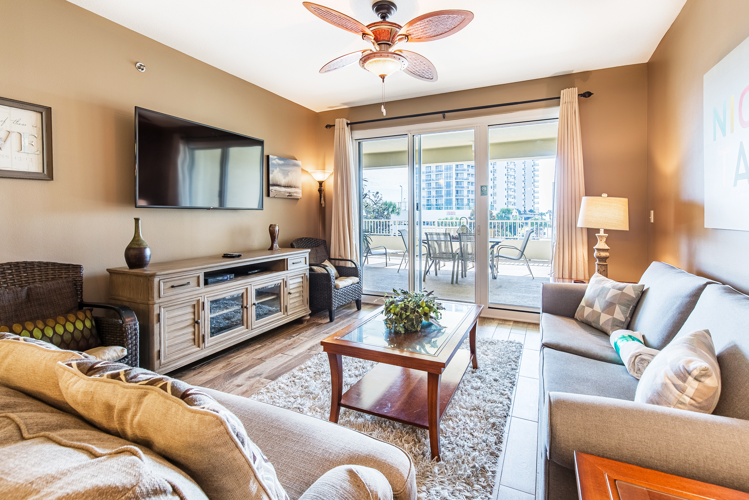 Balcony access in beautiful living area